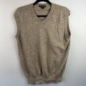 State Cashmere Mens‎ V-neck Gray Sweater Vest Size XL Preppy Academia Classic